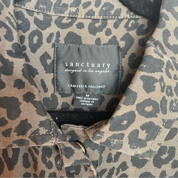 Sanctuary Animal Print Jacket Cheetah Collared Long Sleeve Button Up Pockets M - Picture 6 of 12